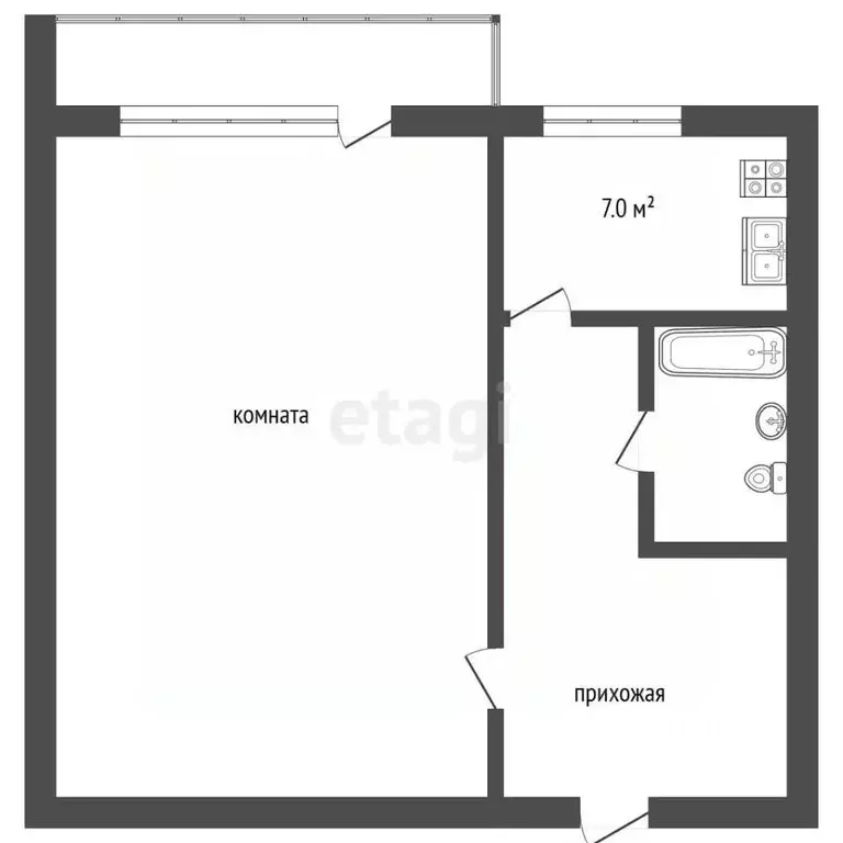 1-к кв. Владимирская область, Муром Муромская ул., 12 (32.8 м) - Фото 2