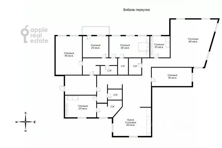 Квартира, 5 и более комнат, 300.6 м - Фото 1