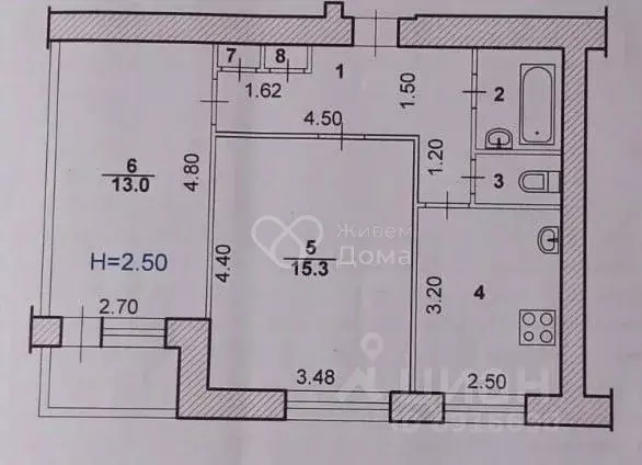 2-к кв. Волгоградская область, Волжский ул. Мира, 26 (47.9 м) - Фото 2