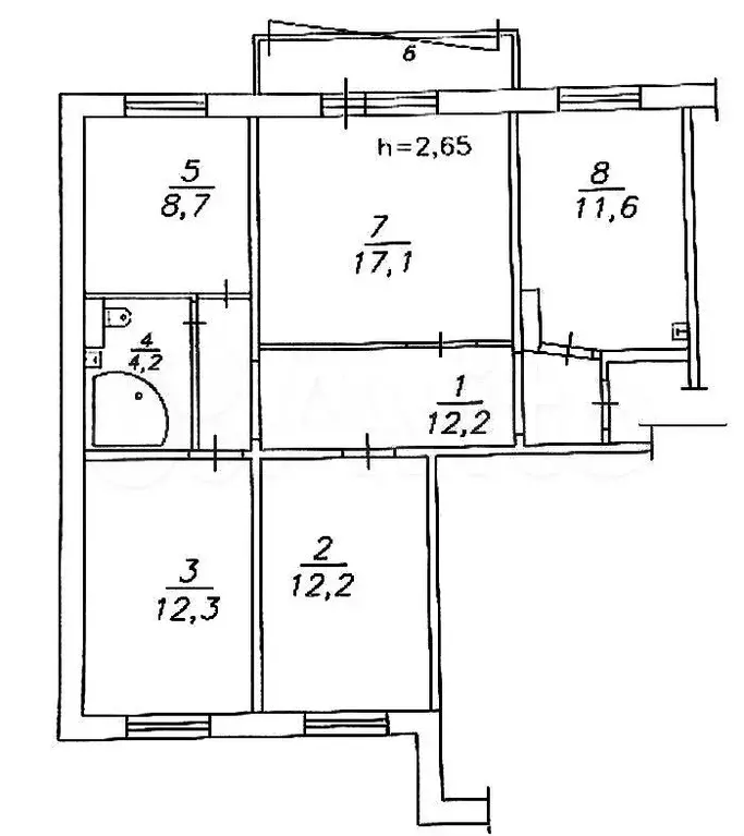 4-к. квартира, 79,6 м, 10/10 эт. - Фото 0