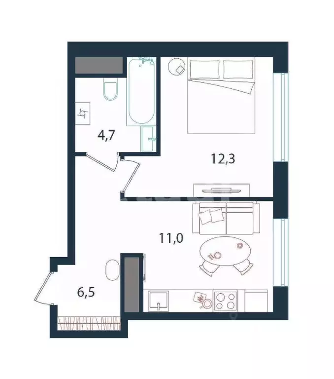 1-к кв. Москва Тагильская ул., 2к1 (34.5 м) - Фото 1