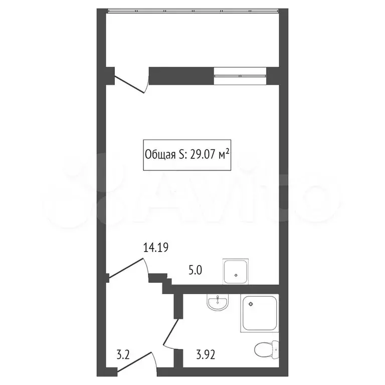 Квартира-студия, 29 м, 14/17 эт. - Фото 0