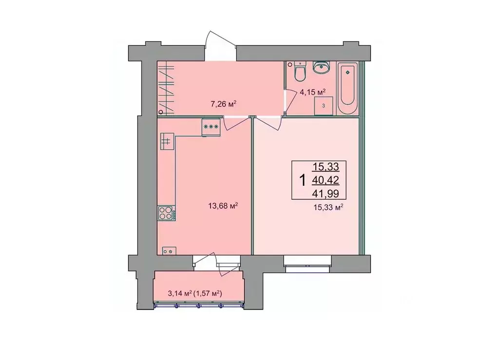 1-к кв. Костромская область, Кострома Привокзальная ул., 12 (41.99 м) - Фото 0