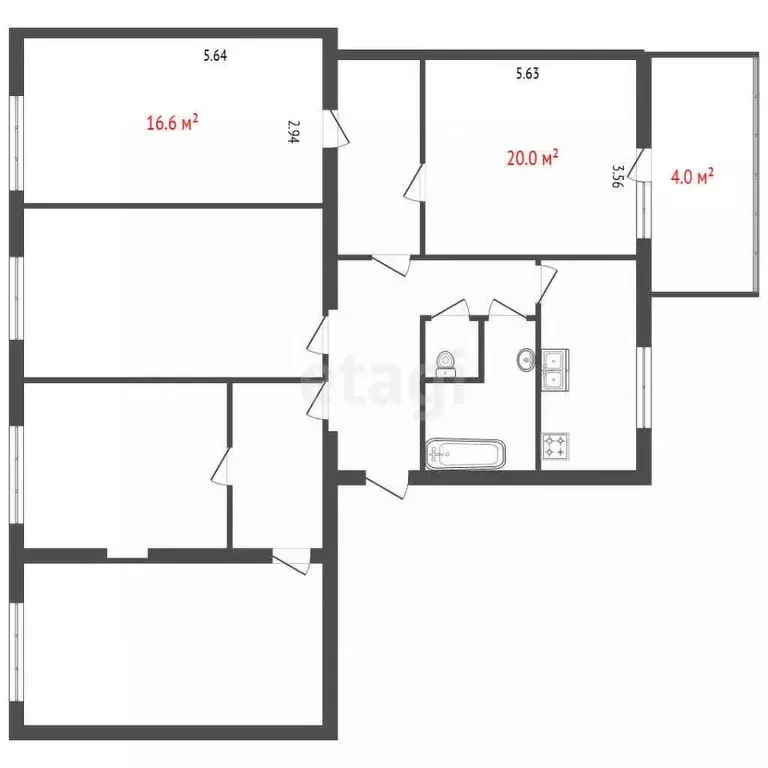 Комната Санкт-Петербург 15-я Васильевского острова линия, 18 (36.6 м) - Фото 2