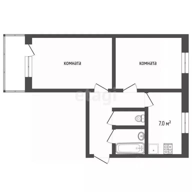 2-к кв. Хабаровский край, Ванино рп ул. Строителей, 1 (60.0 м) - Фото 2