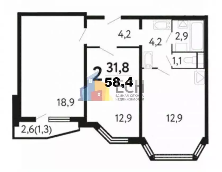 2-к кв. Московская область, Ленинский городской округ, пос. Битца ... - Фото 2