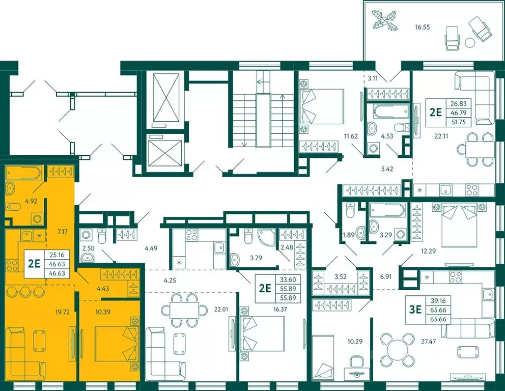 1-к кв. Башкортостан, Уфа Зеленая Роща жилрайон, Терле Парк жилой ... - Фото 2