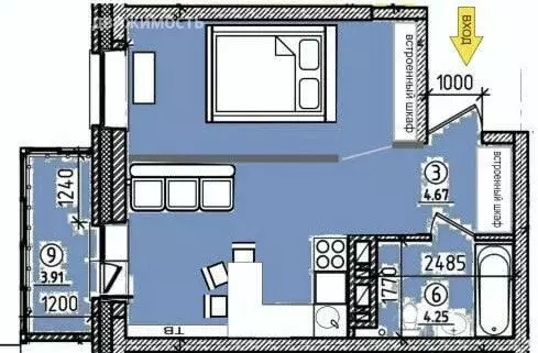 1-комнатная квартира: Иркутск, улица Якоби, 16 (37.8 м) - Фото 0