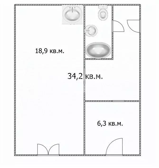 1-к кв. Томская область, Томск Черемошники мкр, ул. Бердская, 1 (34.2 ... - Фото 2
