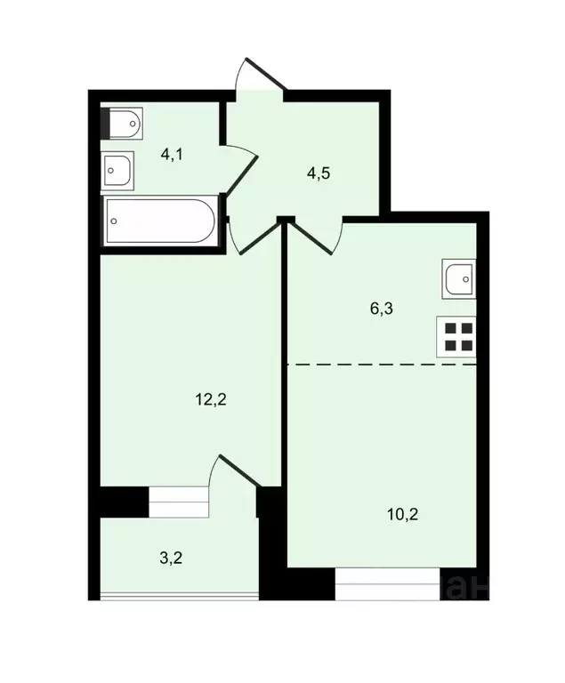 2-к кв. Московская область, Пушкино ул. Сретенская, 2 (38.8 м) - Фото 1