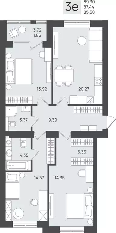 Квартира-студия: Калининградская область, Пионерский (87.44 м) - Фото 1