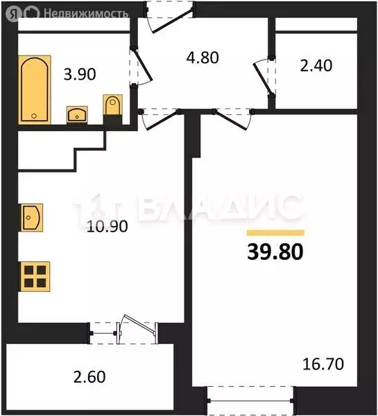 1-комнатная квартира: Воронеж, улица Урицкого 137 (39.8 м) - Фото 1