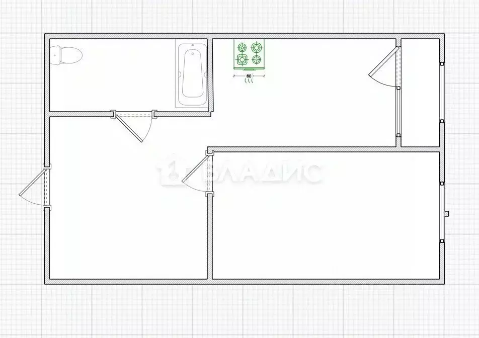 1-к кв. Пензенская область, Пензенский район, Засечный сельсовет, с. ... - Фото 2