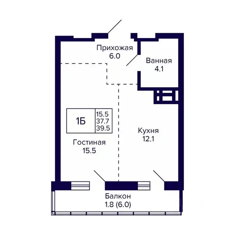 1-к кв. Новосибирская область, Новосибирск ул. Фрунзе, с1 (39.5 м) - Фото 0