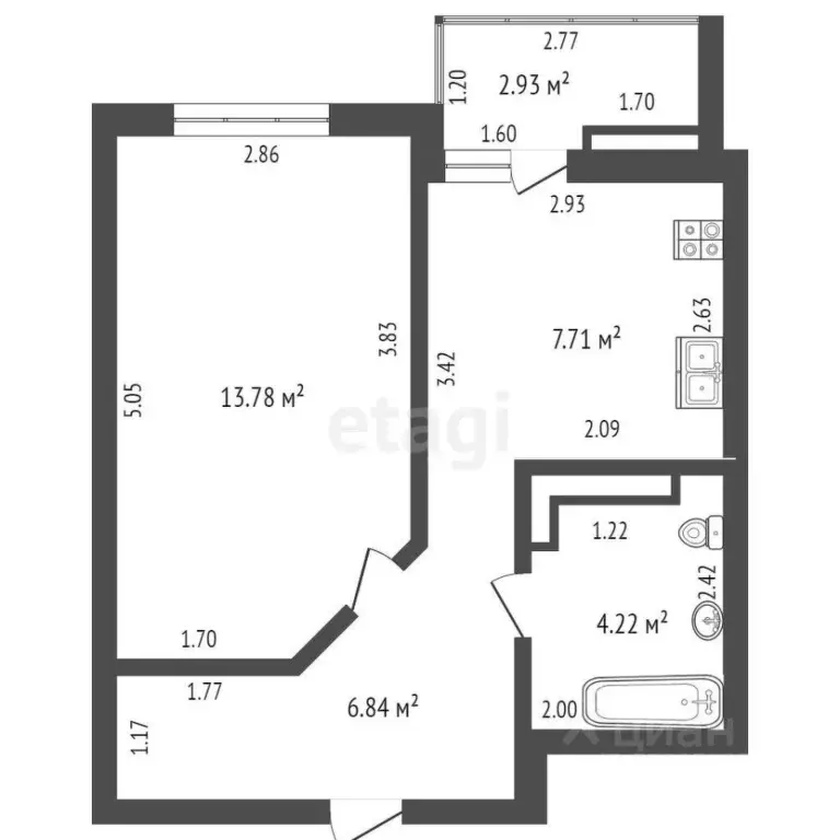 1-к кв. Ростовская область, Ростов-на-Дону ул. Берберовская, 16с2 ... - Фото 1