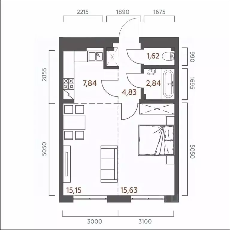 2-к кв. Иркутская область, Иркутск ул. 6-я Советская, 2 (47.91 м) - Фото 0