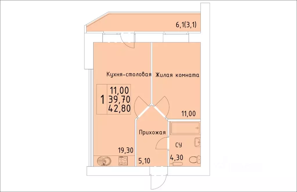 1-к кв. Кировская область, Киров ул. Красной Звезды (42.8 м) - Фото 1