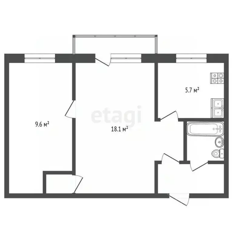 2-к кв. Башкортостан, Стерлитамак просп. Ленина, 20 (39.7 м) - Фото 2