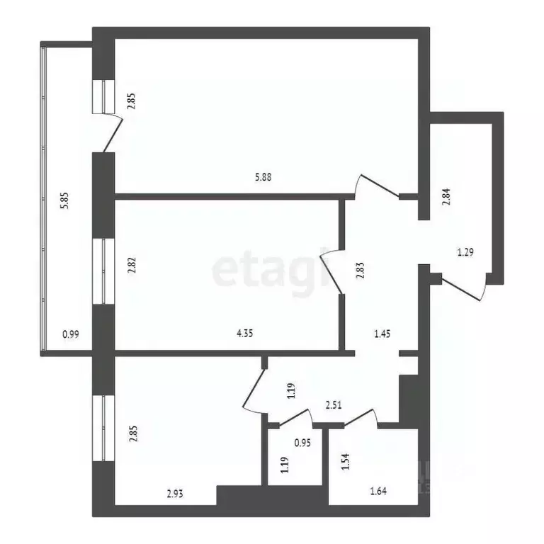 2-к кв. Красноярский край, Красноярск просп. 60 лет Образования СССР, ... - Фото 2