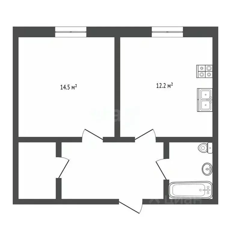 1-к кв. Московская область, Ленинский городской округ, д. Сапроново, ... - Фото 2