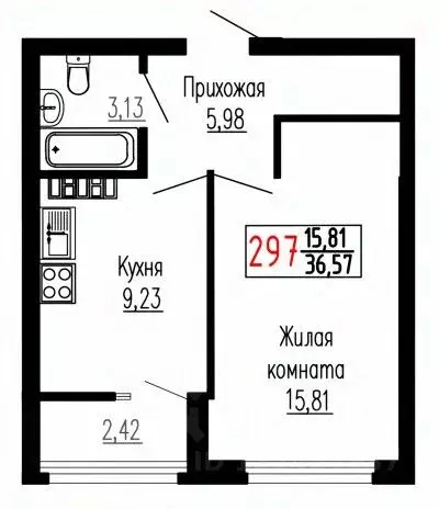 1-к кв. Свердловская область, Екатеринбург ул. Лыжников, 3 (36.6 м) - Фото 0