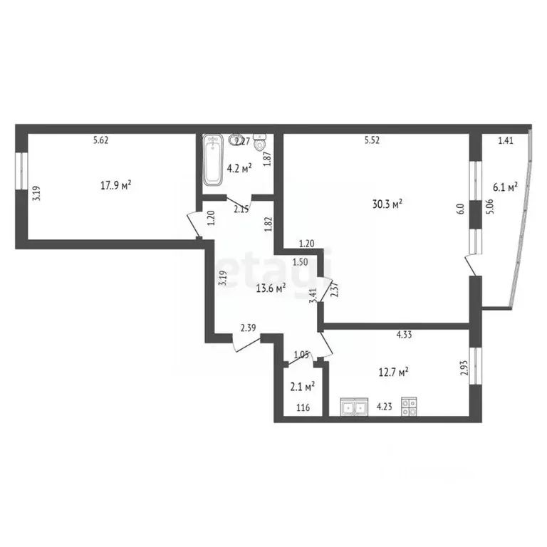 2-к кв. Саха (Якутия), Якутск ул. Халтурина, 14/3 (80.8 м) - Фото 2