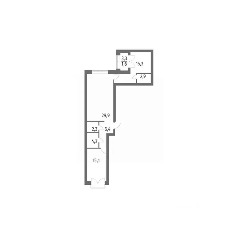 2-к кв. Санкт-Петербург ул. Академика Константинова, 1к1 (77.9 м) - Фото 0