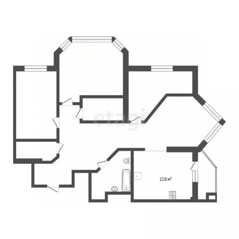 3-к кв. Тюменская область, Тюмень Первомайская ул., 50 (89.0 м) - Фото 1