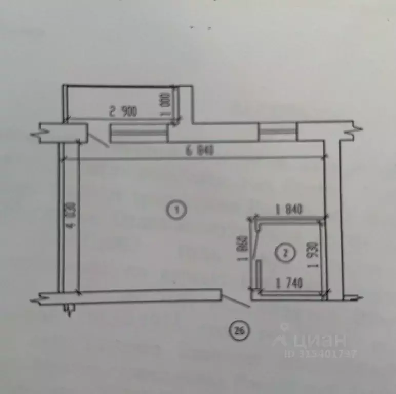 Студия Брянская область, Брянск ул. Красных Партизан, 36 (27.5 м) - Фото 2