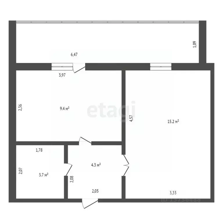 1-к кв. Амурская область, Благовещенск Игнатьевское ш., 14/11 (36.1 м) - Фото 2