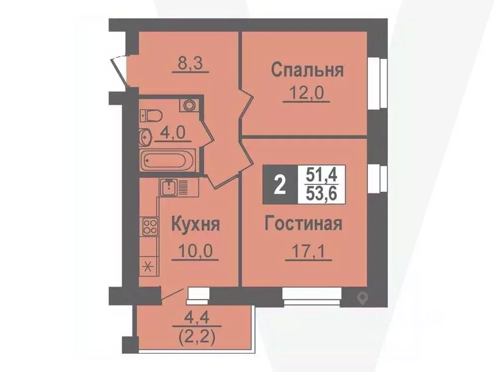 2-к кв. Новосибирская область, Кольцово рп, 5-й мкр  (53.6 м) - Фото 0