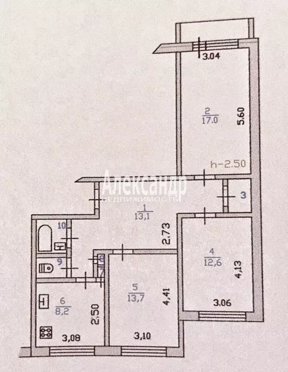 3-к кв. Ленинградская область, Выборг ул. Гагарина, 71 (71.8 м) - Фото 1