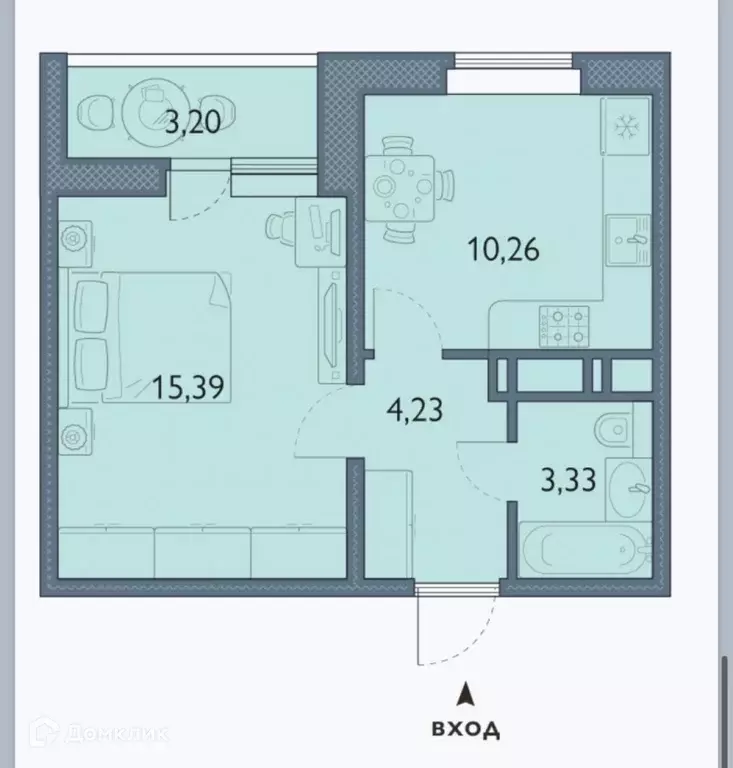 Продаётся 1-к квартира, 34.81 м - Фото 1