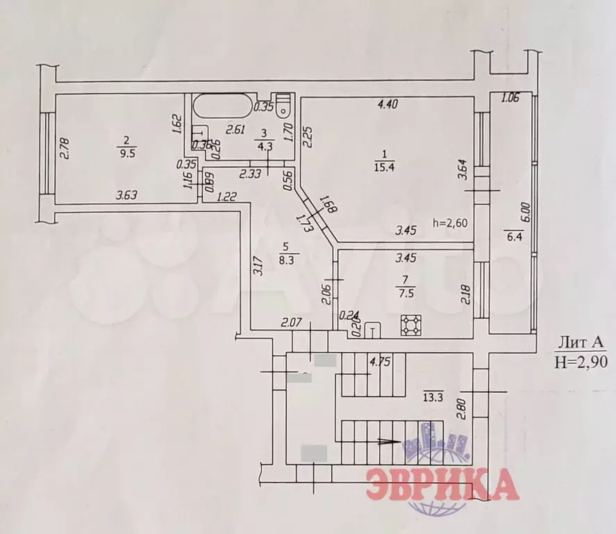 2-к. квартира, 45 м, 1/3 эт. - Фото 0