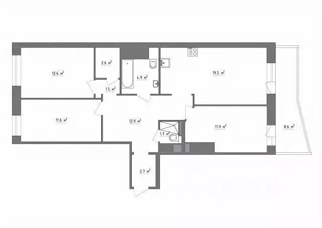 3-к кв. Санкт-Петербург Пулковская ул., 10к2 (82.0 м) - Фото 1