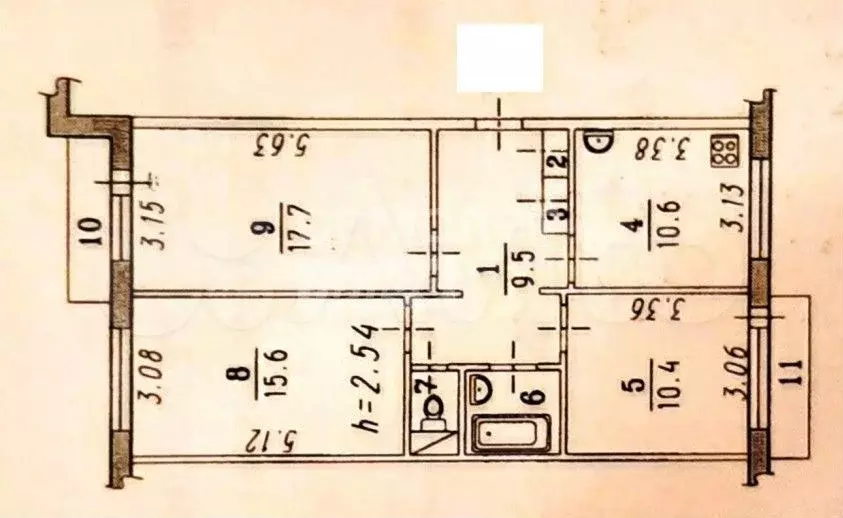 3-к. квартира, 68,7 м, 2/5 эт. - Фото 0