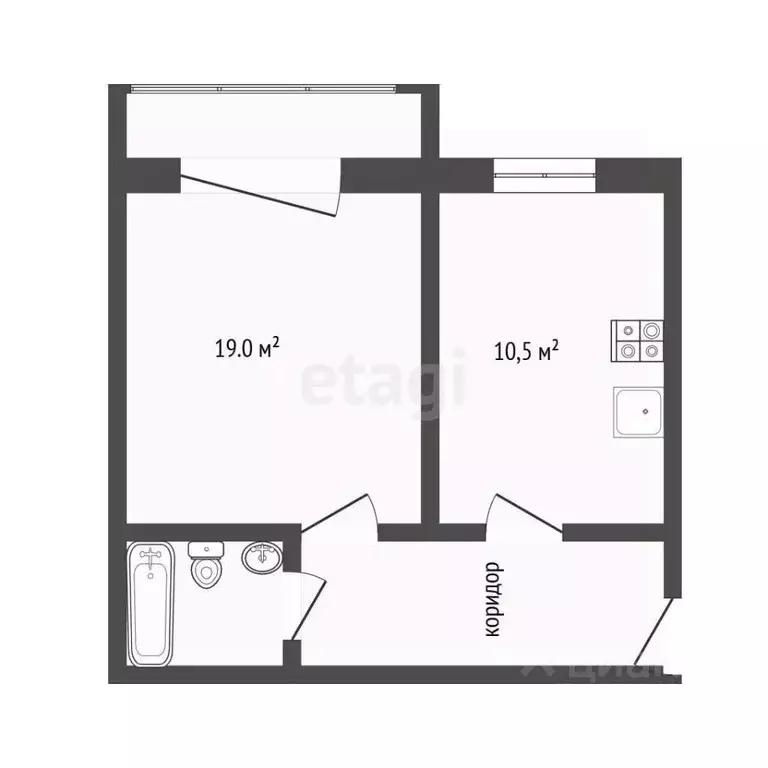 1-к кв. Воронежская область, Воронеж Лесной пер., 18А (46.6 м) - Фото 1