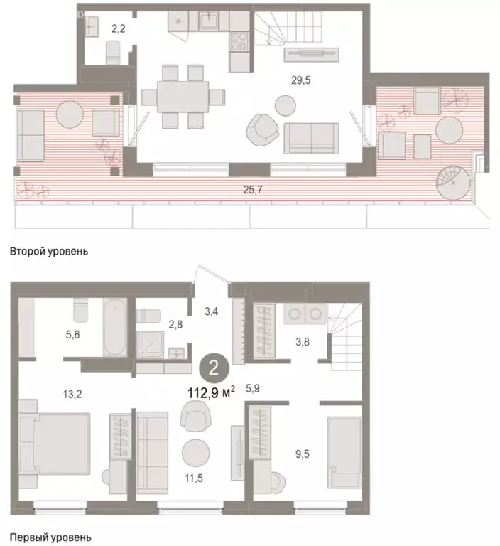 2-комнатная квартира: Новосибирский район, рабочий посёлок Краснообск, ... - Фото 2