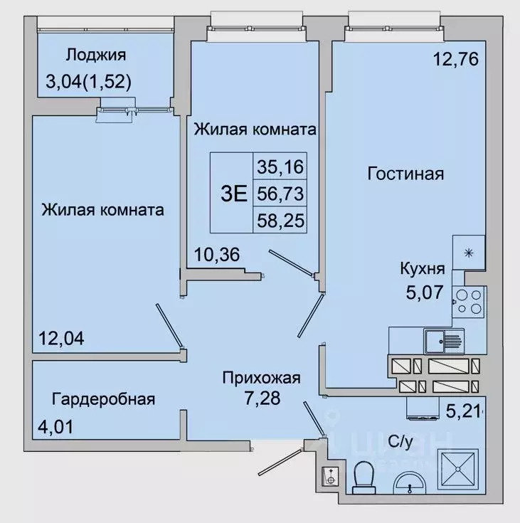 3-к кв. Ростовская область, Батайск ул. Булгакова, 11 (58.25 м) - Фото 0
