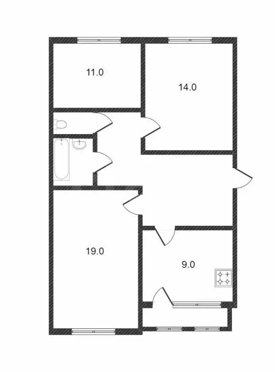 3-комнатная квартира: Кострома, Костромская улица, 90 (66.4 м) - Фото 0