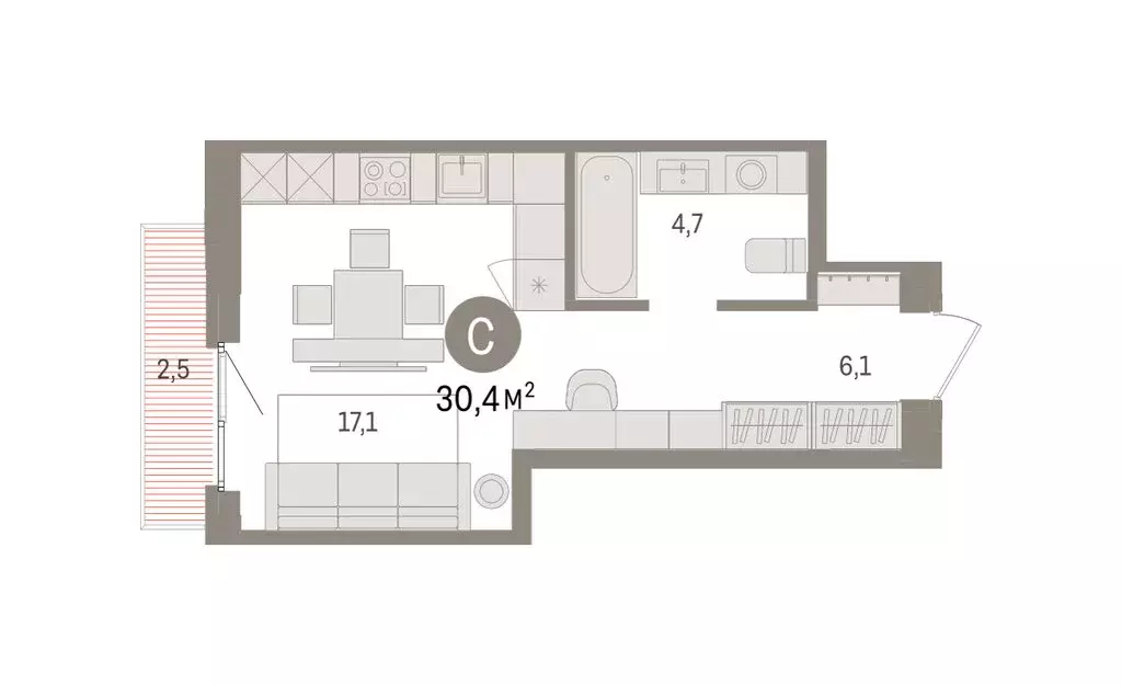 Квартира-студия: Екатеринбург, жилой район Сортировочный, микрорайон ... - Фото 2