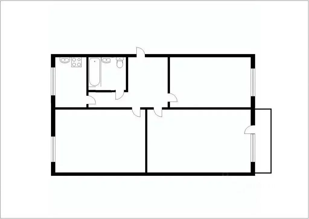 3-к кв. Кемеровская область, Междуреченск Кузнецкая ул., 39 (61.5 м) - Фото 1