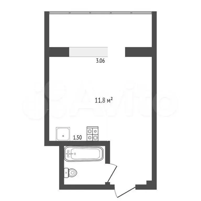 Квартира-студия, 15,3 м, 8/9 эт. - Фото 1