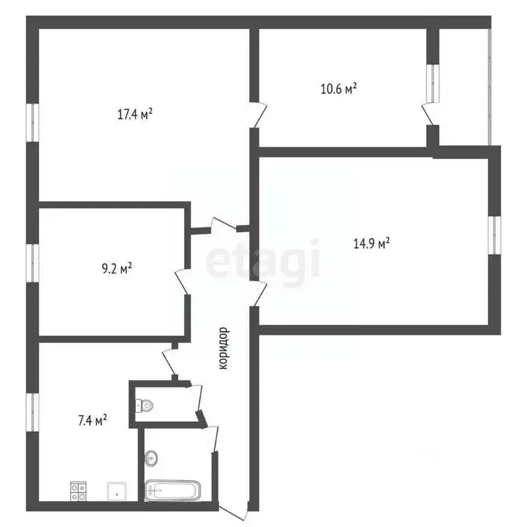 4-к кв. Воронежская область, Россошь просп. Труда, 5 (69.7 м) - Фото 2