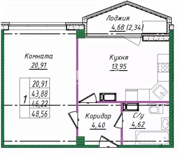 1-к кв. Ивановская область, Иваново ул. Голубева, 16 (48.56 м) - Фото 2