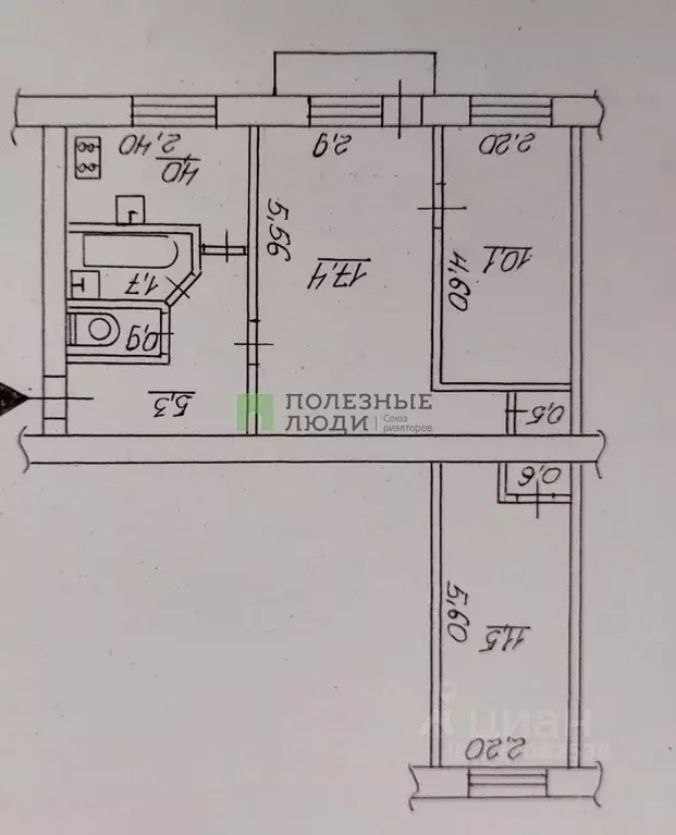3-к кв. Севастополь ул. Горпищенко, 56 (53.1 м) - Фото 2
