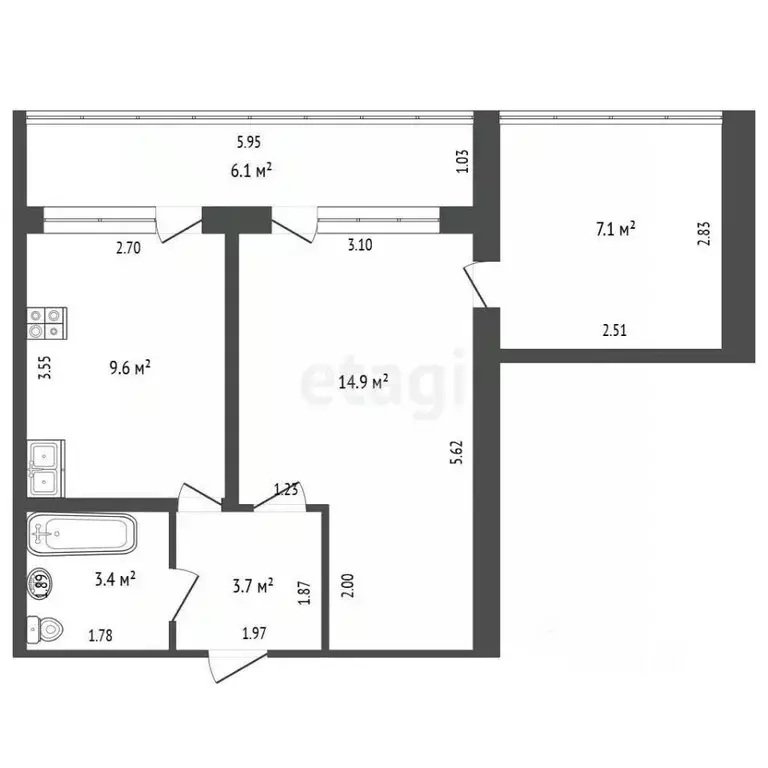 1-к кв. Краснодарский край, Анапа ул. Шевченко, 82 (37.7 м) - Фото 2