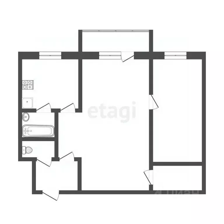 2-к кв. Коми, Ухта муниципальный округ, Ярега пгт ул. Космонавтов, 5 ... - Фото 2