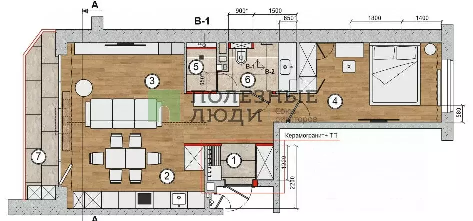 1-комнатная квартира: Ижевск, Дарьинская улица, 2 (60.1 м) - Фото 1