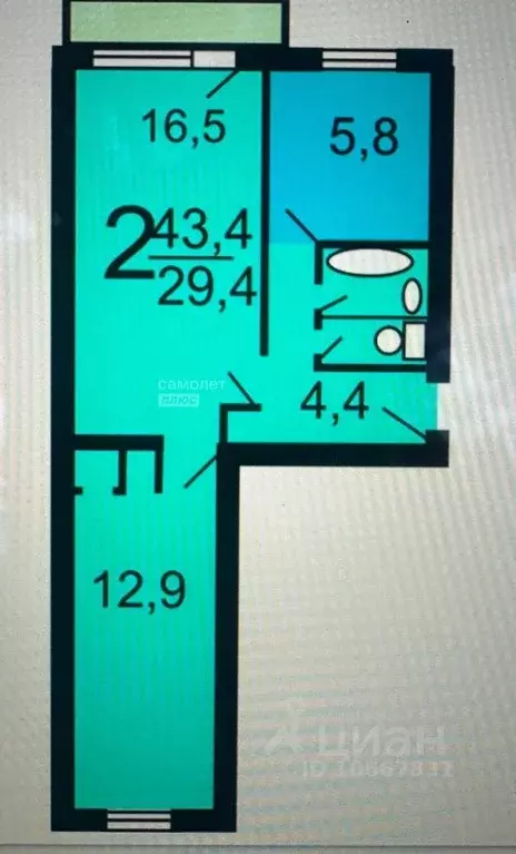 2-к кв. Московская область, Щелково городской округ, Монино пгт ш. ... - Фото 2